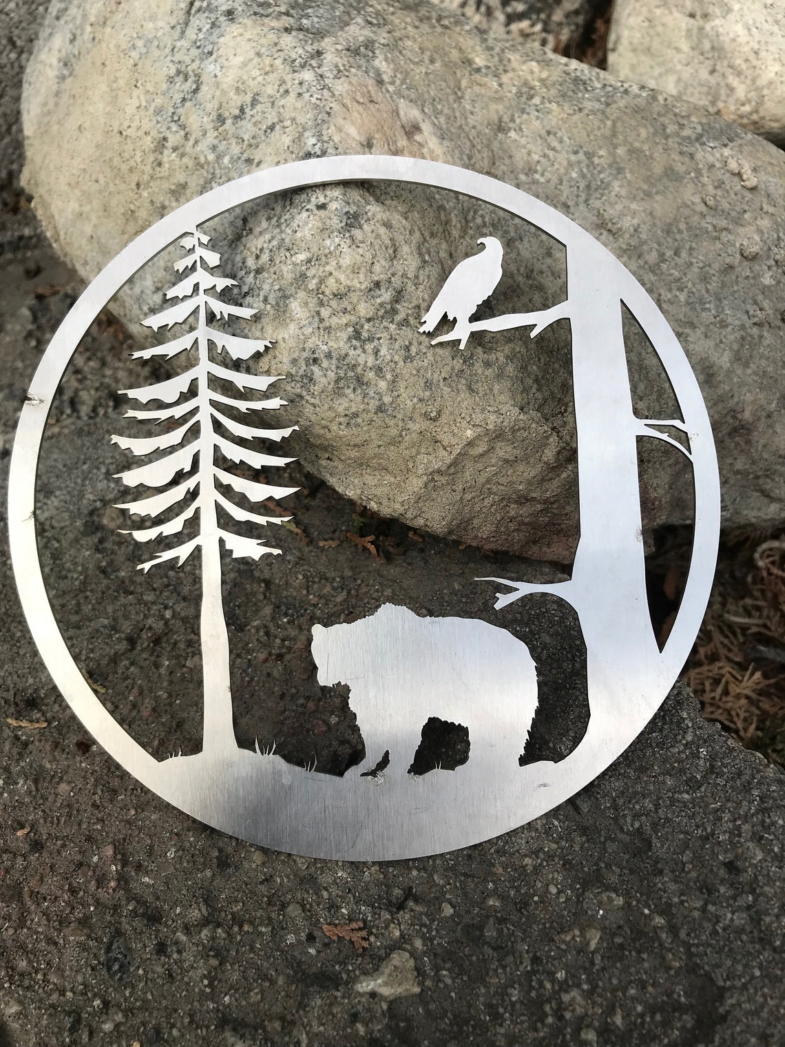 Laser Cut Bear Metal wall art Metal bear wall art Metal Etsy