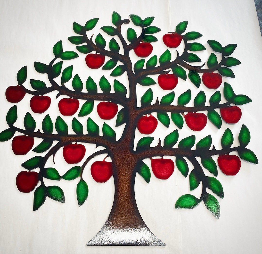 Apple Tree Metal Wall Art Tree of Lifewall Art Metal Tree Etsy