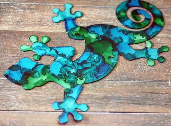 Metal Lizard Gecko Laser Cut Wall Decor Image 0