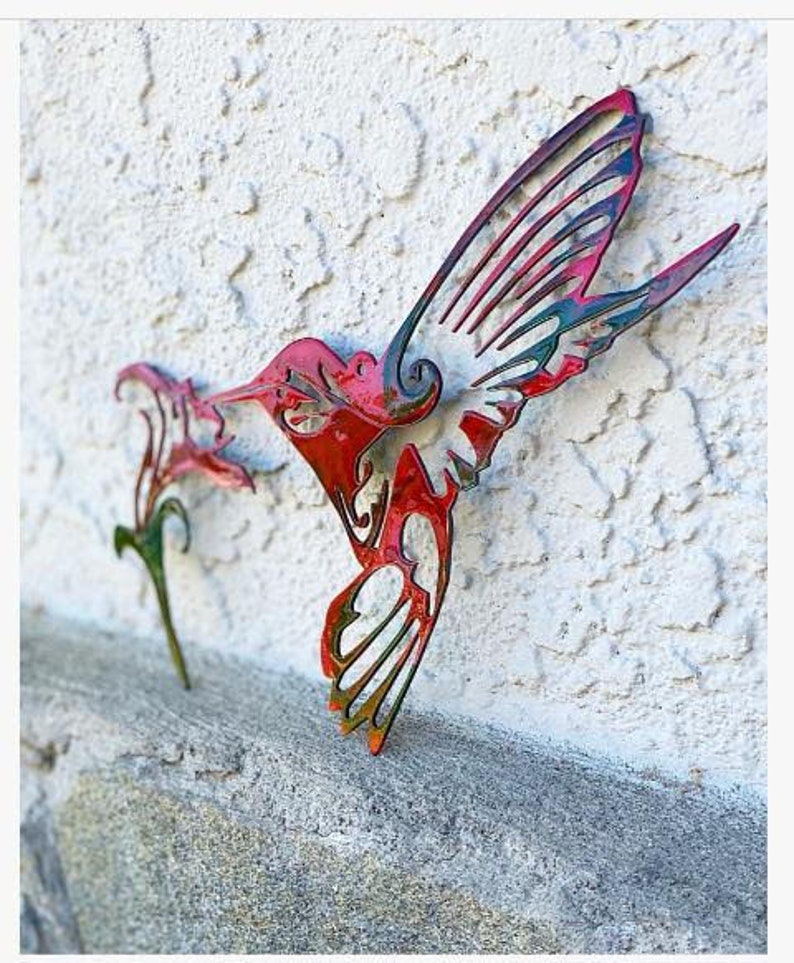 Metal Hummingbird Hummingbird Metal wall art Metal wall Etsy