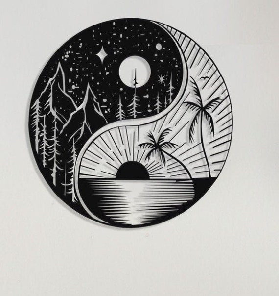 Metal Yin Yang , Yin Yang Wall Art, Ying yang Scene, Metal Art, Wall Art, Art, Ying Yang, Yin Yang decor, Yin Yang wall decor
