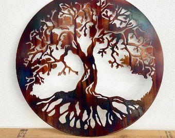 Set of 5 Tree's  Copper/Bronze Metal Art 