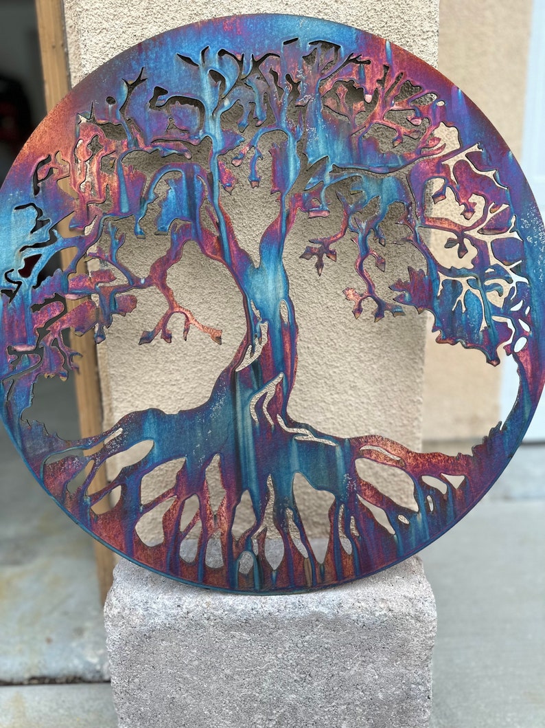 Copper tree of Life, Copper Patina Tree , Copper and Blue Patina Tree, Tree of Life, Mothers day, Metal Wall Art, Wall Art, Mothers day gift image 5
