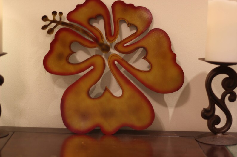 Metal Hibiscus Wall Art Hibiscus Wall Decor Aloha Decor Etsy