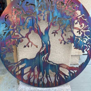 Copper tree of Life, Copper Patina Tree , Copper and Blue Patina Tree, Tree of Life, Mothers day, Metal Wall Art, Wall Art, Mothers day gift image 4