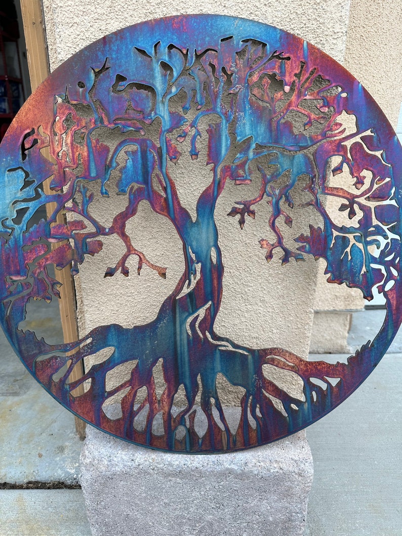 Copper tree of Life, Copper Patina Tree , Copper and Blue Patina Tree, Tree of Life, Mothers day, Metal Wall Art, Wall Art, Mothers day gift image 4