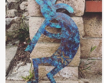 Métal Kokopelli, art mural Kokopelli, art mural, décoration murale kokopelli découpée au laser, kokopelli découpé au laser, patine découpée au laser, kokopelli patiné, patine