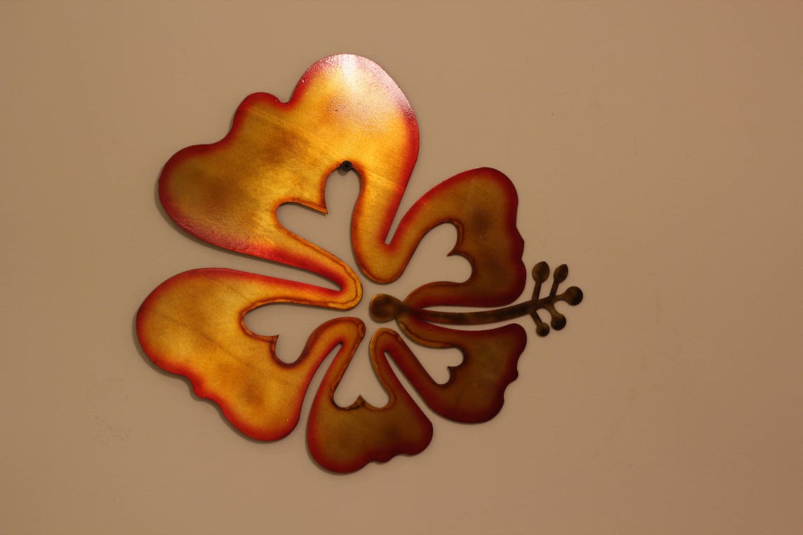 Metal Hibiscus Wall Art Hibiscus Wall Decor Aloha Decor Etsy