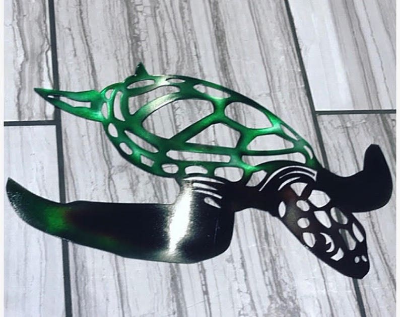 Metal Sea Turtle Wall Art Decor Image 0
