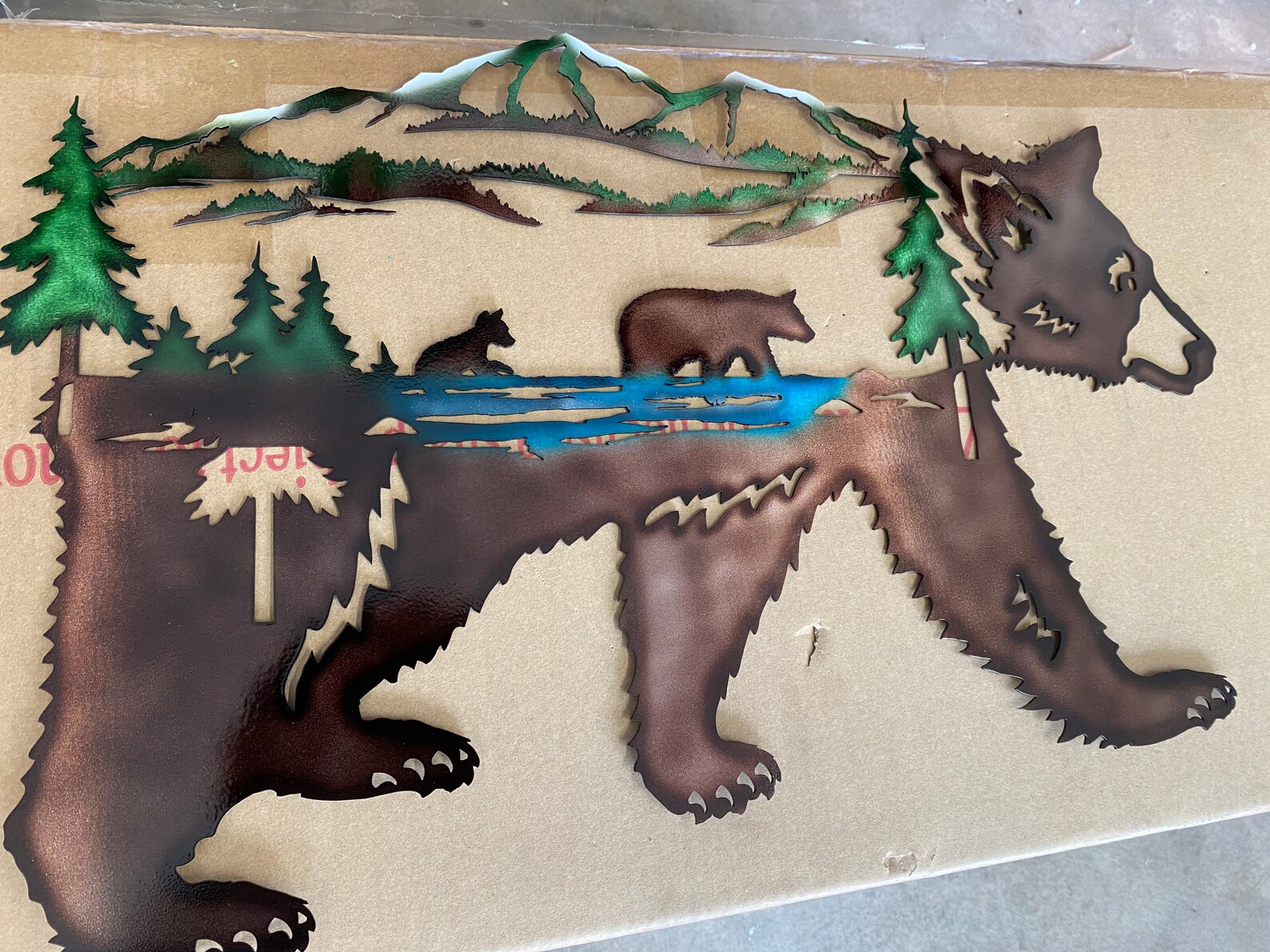 Laser Cut Bear Metal Wall Art Metal Bear Wall Art Metal Etsy