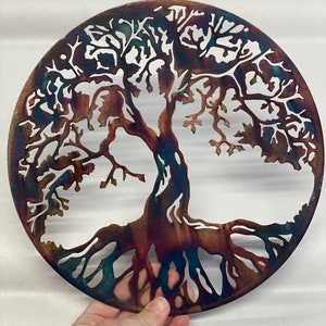 Copper tree of Life, Copper Patina Tree , Copper and Blue Patina Tree, Tree of Life, Mothers day, Metal Wall Art, Wall Art, Mothers day gift image 3