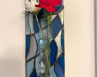 stained glass wall sconce/vase