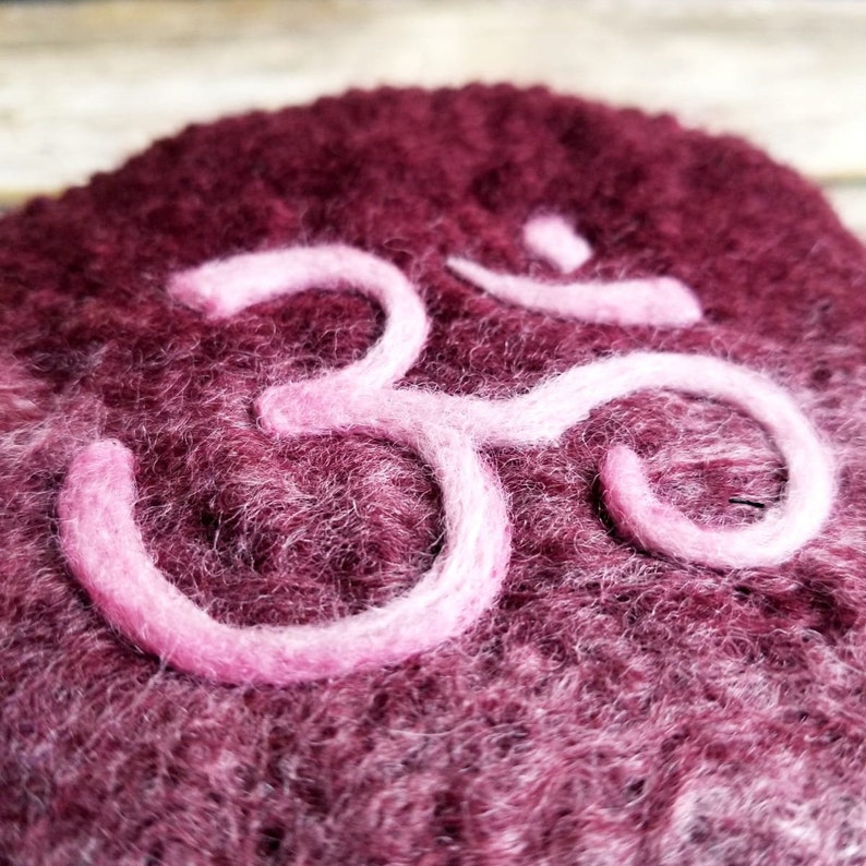 Handmade Wet Felting OM Coin Purse
