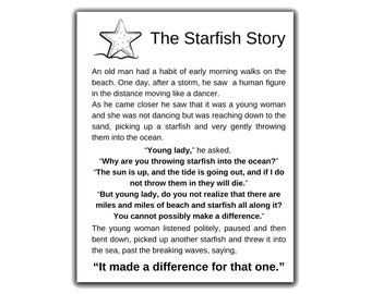 Starfish Story Printable Bing Images Starfish Story Starfish