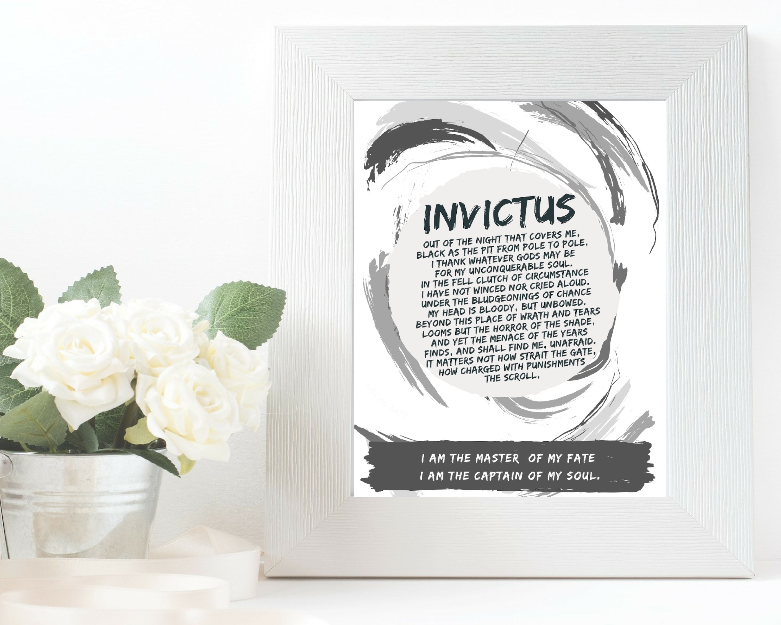 Poem About Life Invictus Poem by William Ernest Henley. Etsy
