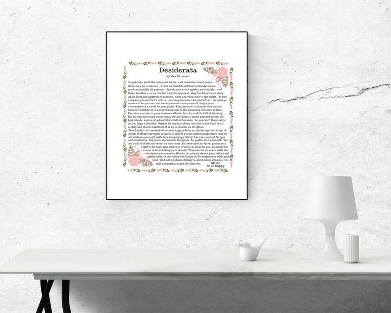 Desiderata Full Text. Desiderata Full Poem. Desiderata Poster. Max ...