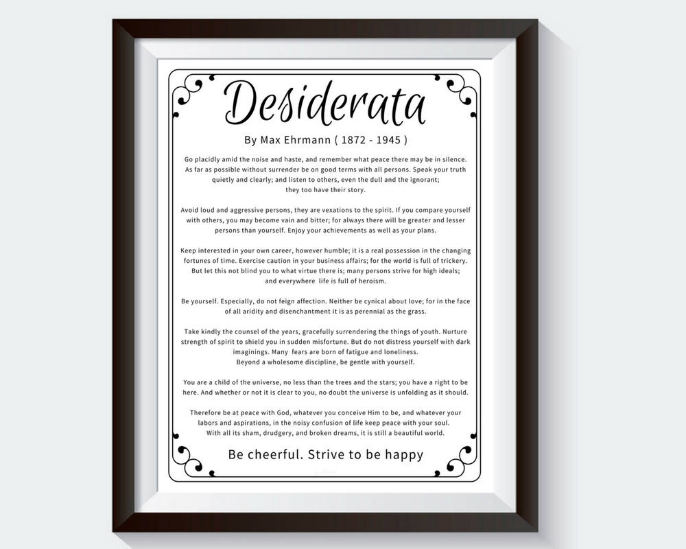 Desiderata Full Text Print Desiderata Desiderata Art Print Etsy