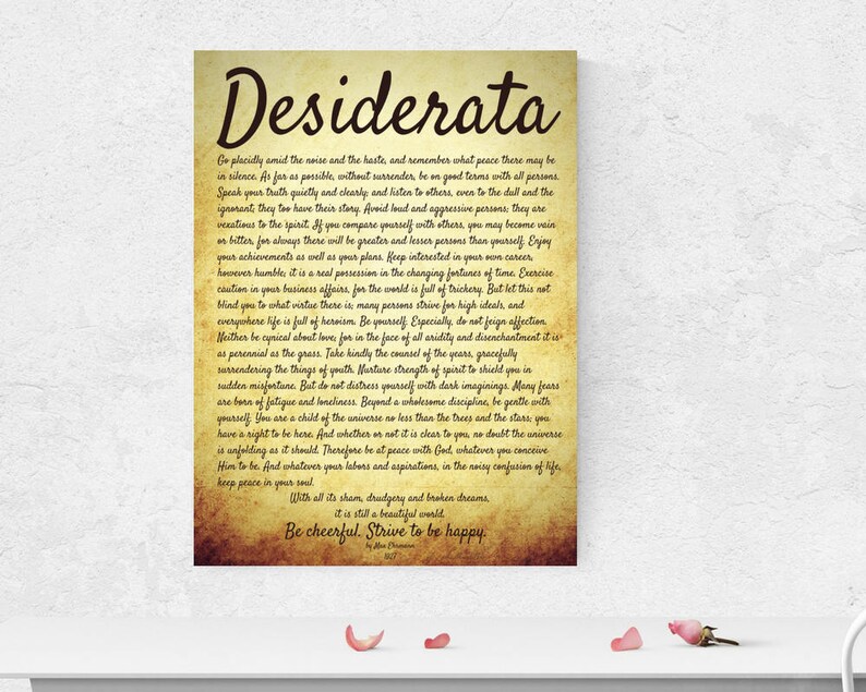 Desiderata. Desiderata poster. Desiderata Poem. Full Text. | Etsy