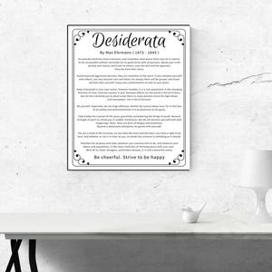 Desiderata. Full Text. Print Desiderata. Desiderata Art Print ...