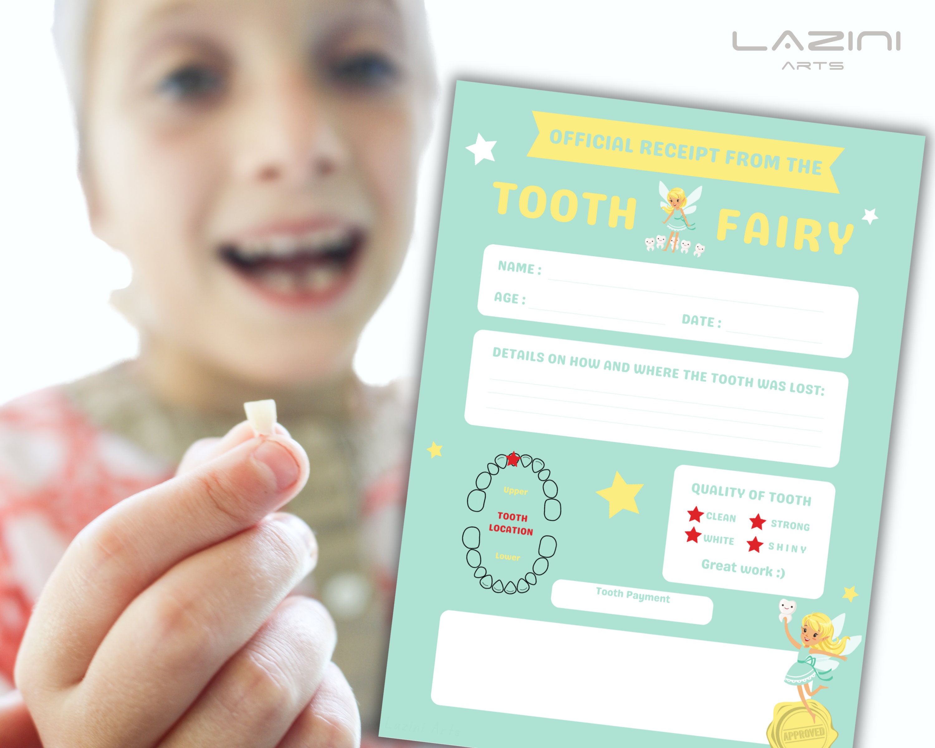 Editable Tooth Fairy Letter, Tooth Fairy Receipt, Tooth Fairy Note