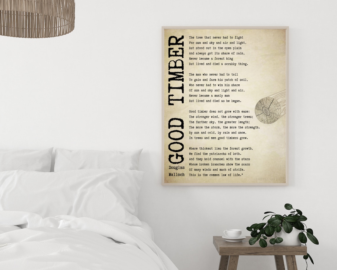 Good Timber Poem by Douglas Malloch, Printable 8X10, 11x14, 16x20 and