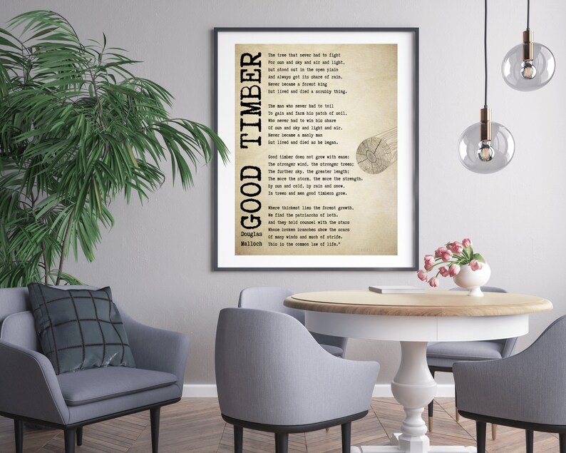 Good Timber Poem by Douglas Malloch Printable 8X10 11x14 - Etsy