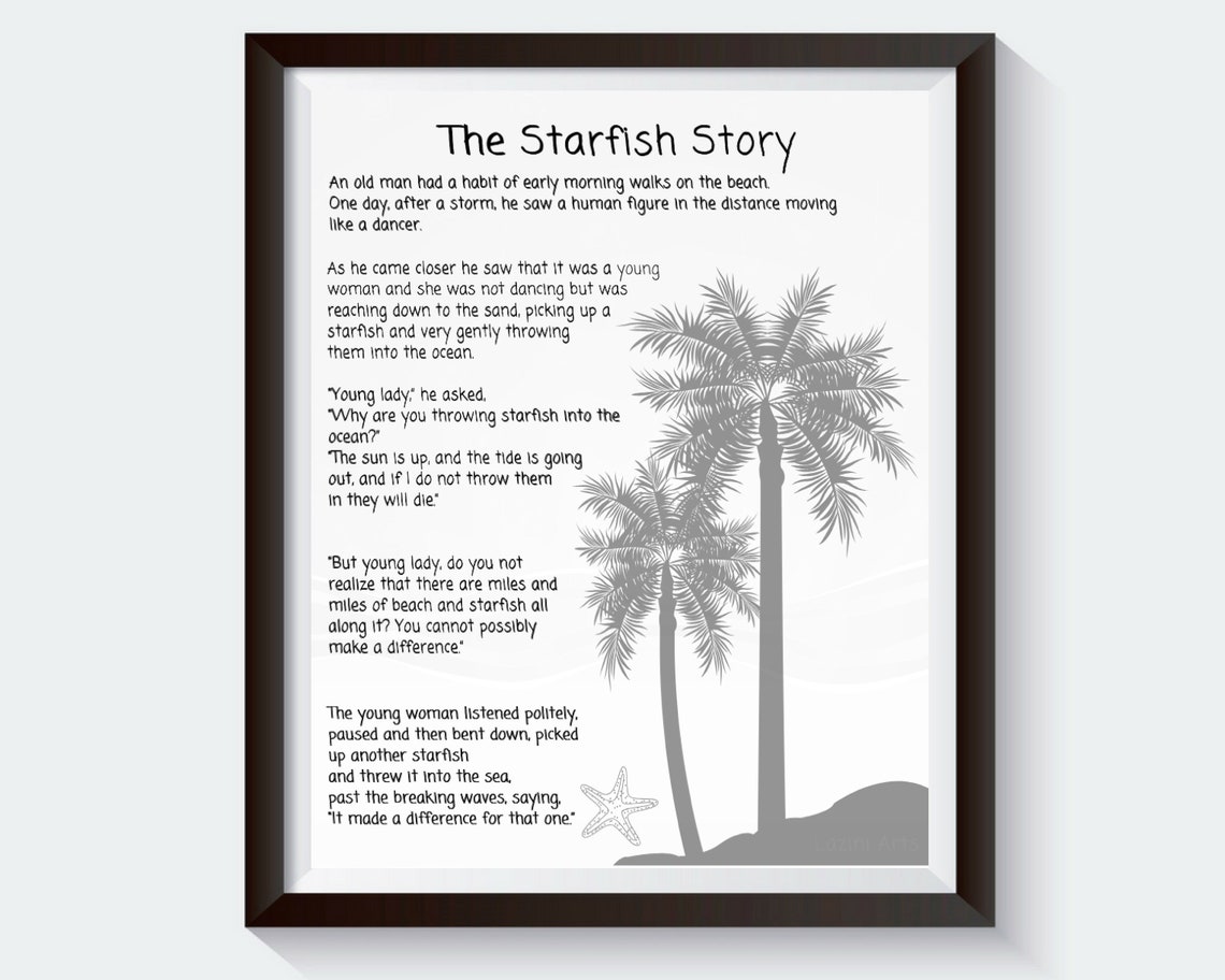 Starfish Poem by Loren Eiseley the Starfish Story Printable Etsy