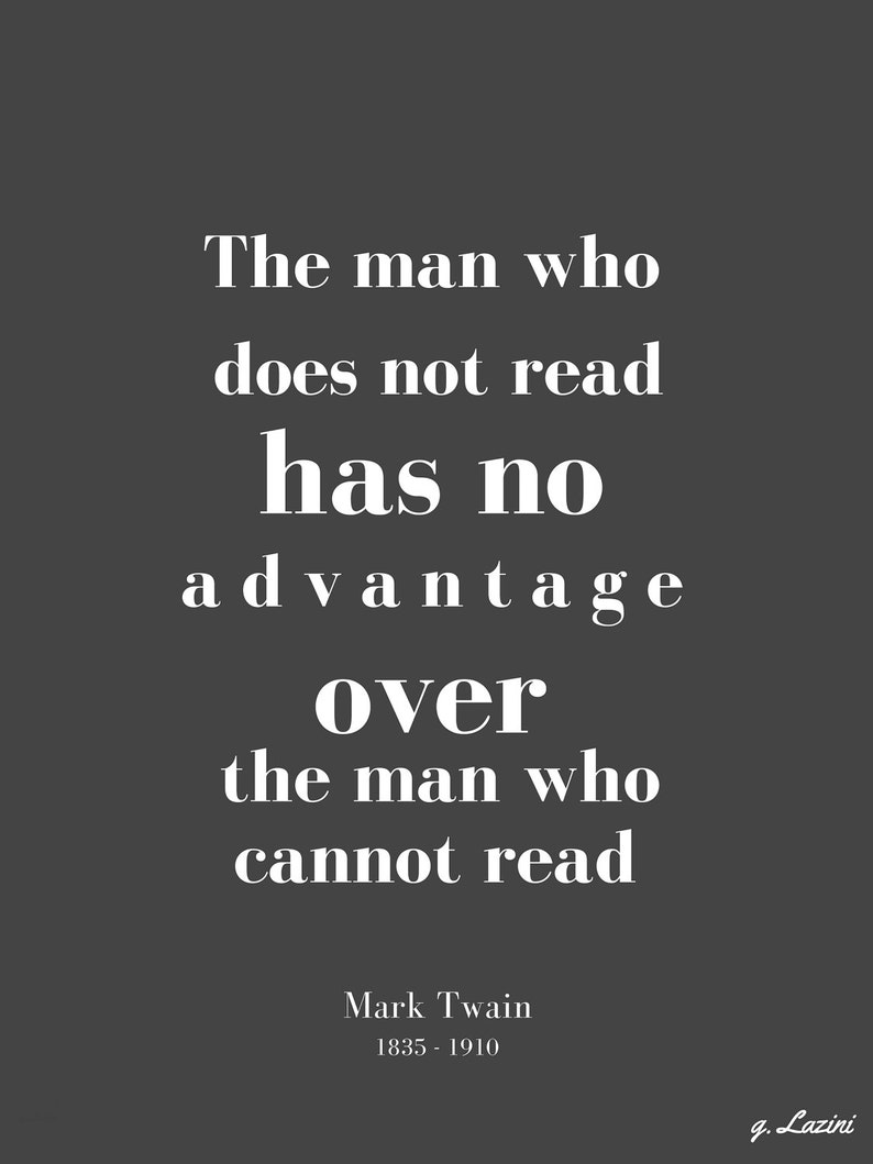 Mark Twain Twain Quote Famous Quote Reading Quotes Twain Etsy
