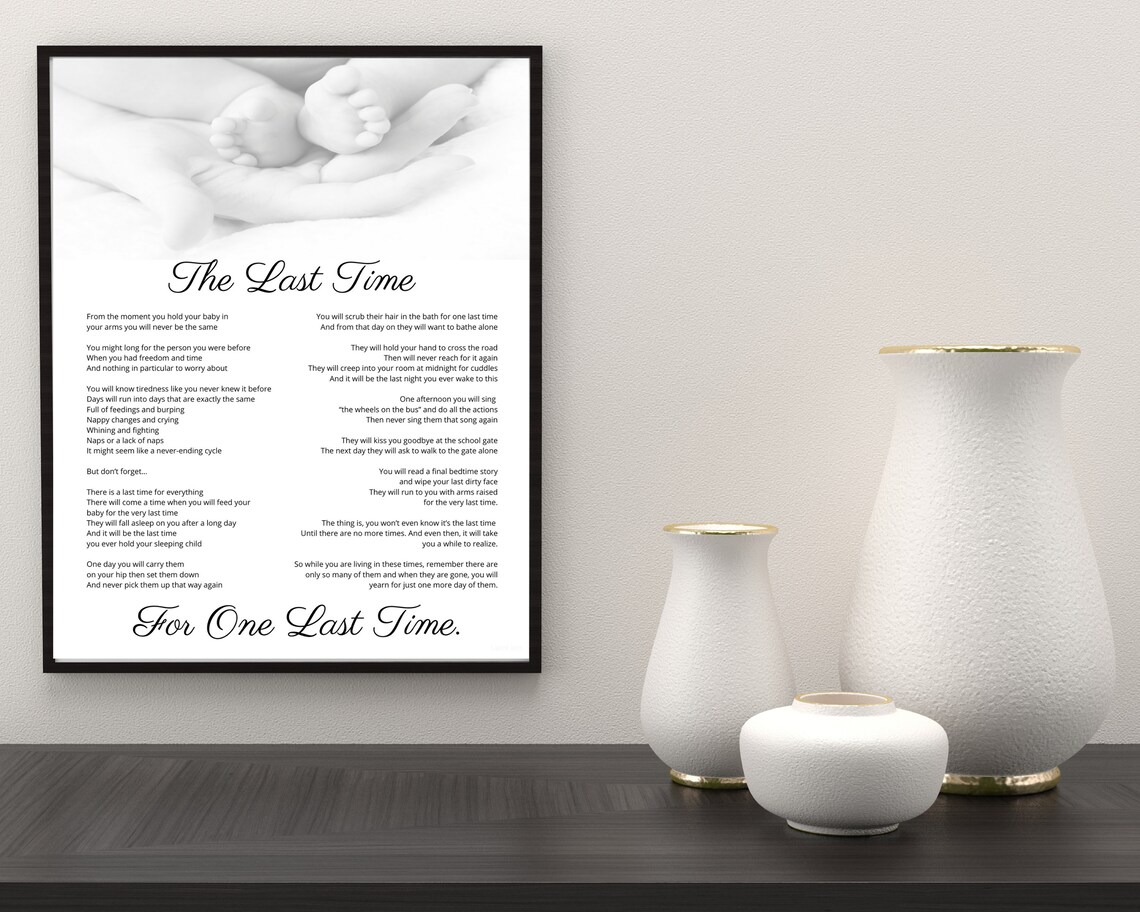 The Last Time Poem. Baby Shower Gift Printable 11x14 and Etsy