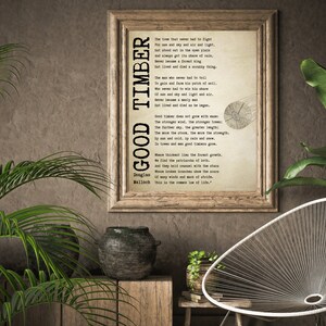 Good Timber Poem by Douglas Malloch Printable 8X10 11x14 - Etsy