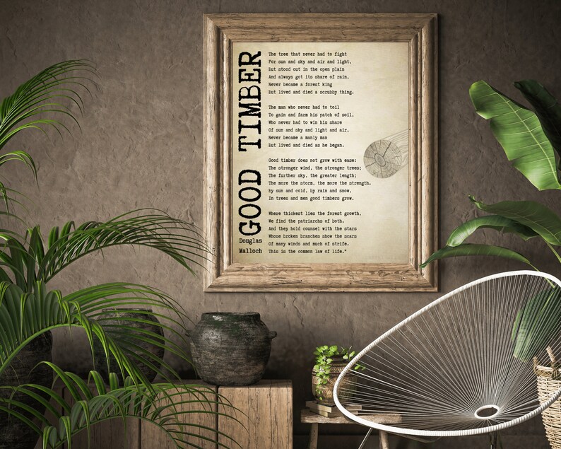 Good Timber Poem by Douglas Malloch, Printable 8X10, 11x14, 16x20 and ...