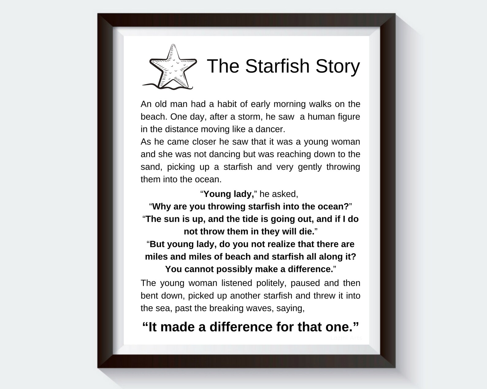 Starfish Story Starfish Poem by Loren Eiseley Printable - Etsy