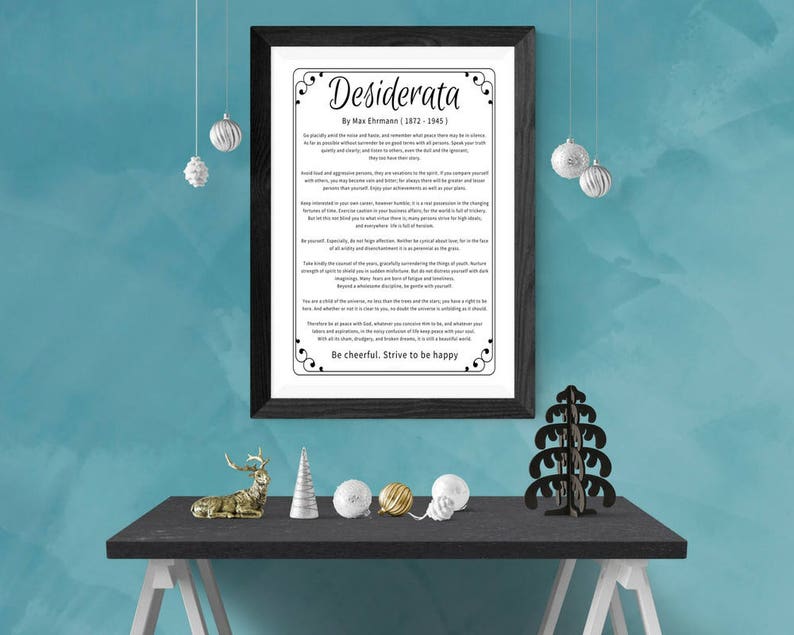 Desiderata. Full Text. Print Desiderata. Desiderata Art Print ...