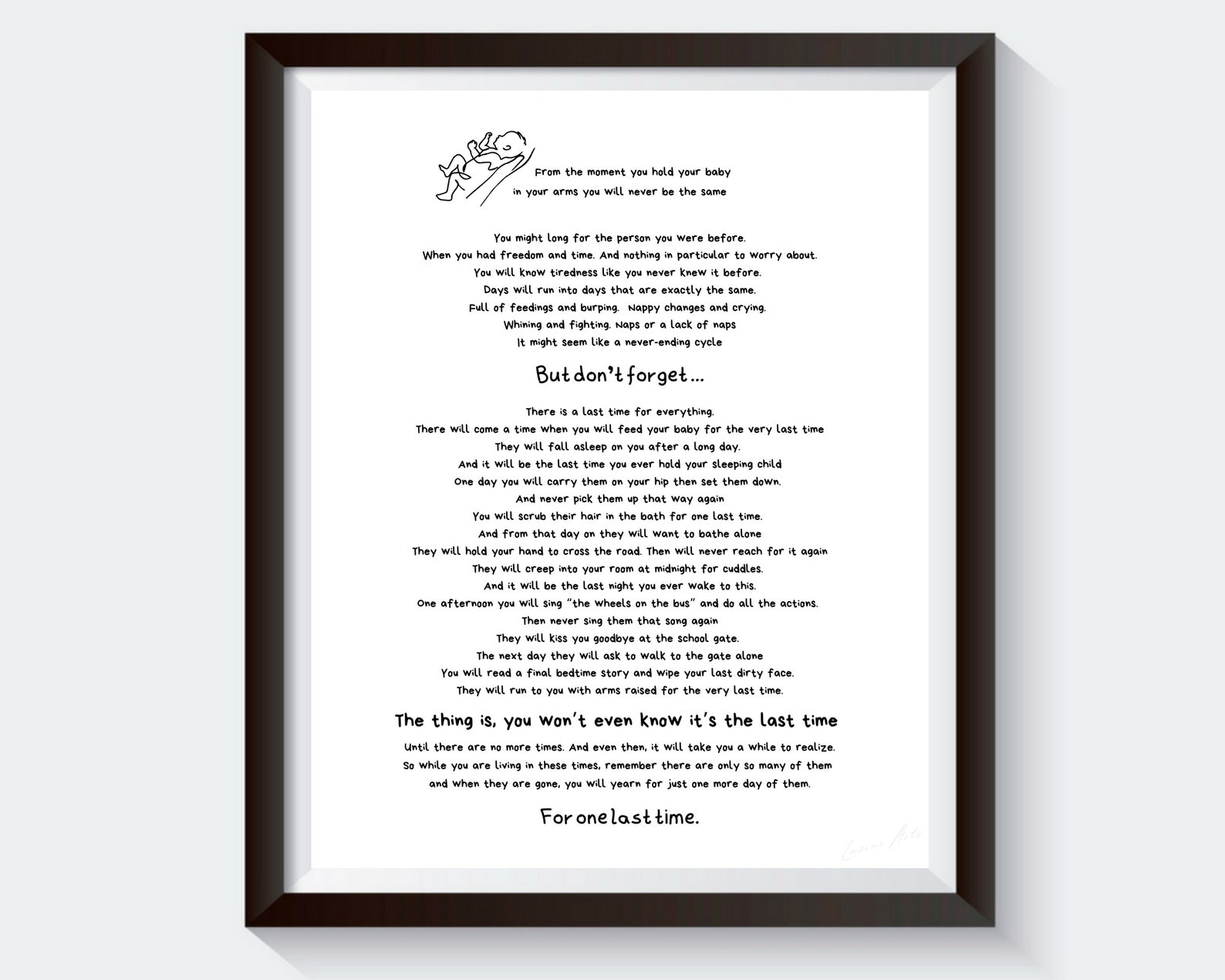 The Last Time Poem. Baby Shower Gift Printable 11x14 and Etsy