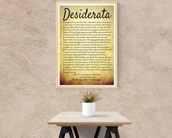 Desiderata Desiderata Poster Desiderata Poem Full Text Etsy