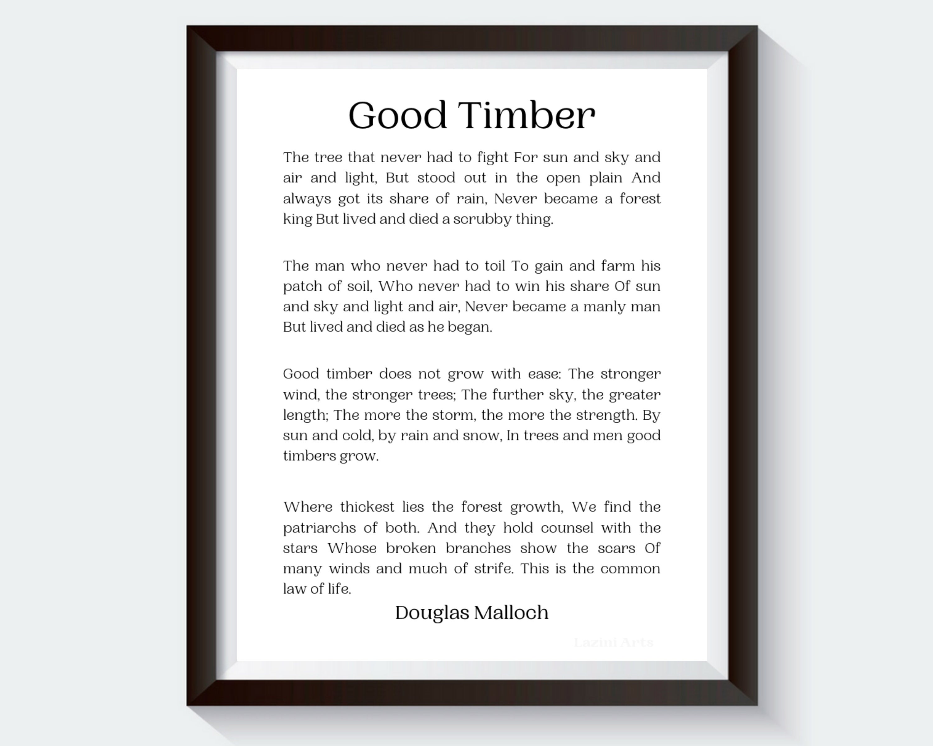 Douglas Malloch Poem: Good Timber Printable 8X10 11x14 - Etsy