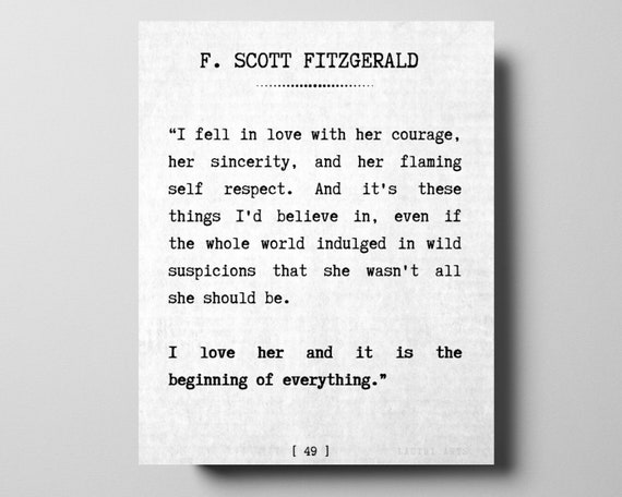 F Scott Fitzgerald Love Letter To Zelda Fitzgerald Typewriter Etsy