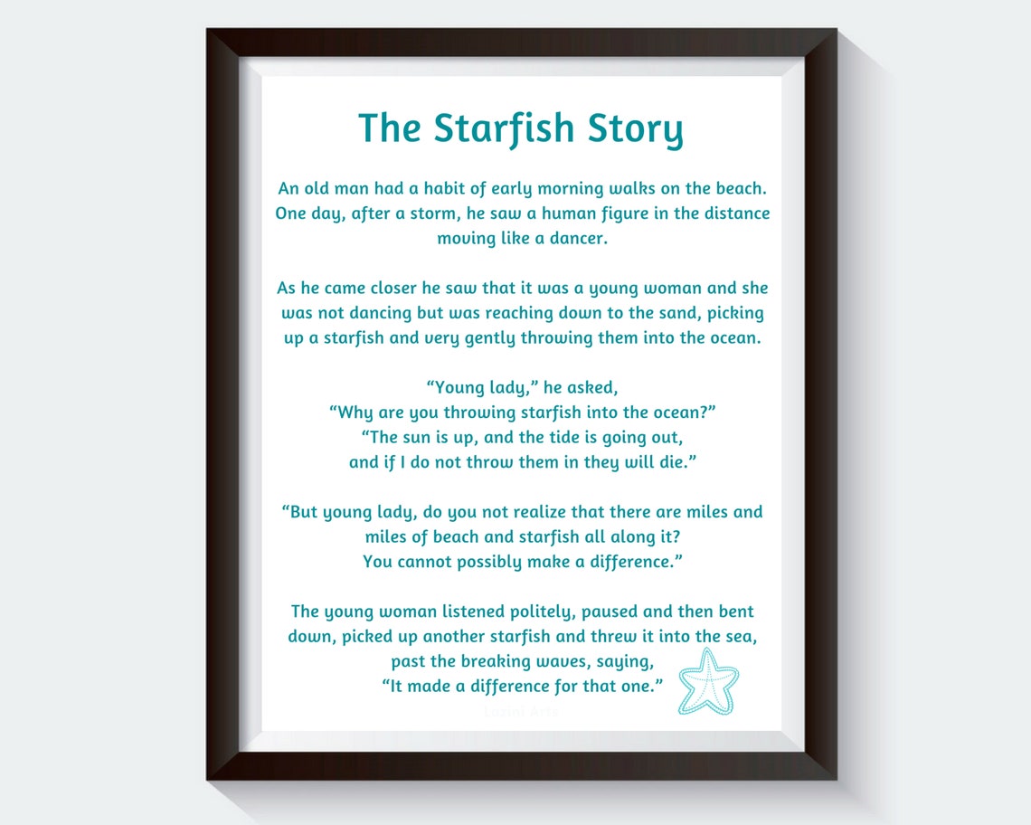 Starfish Story Starfish Poem by Loren Eiseley. Printable - Etsy