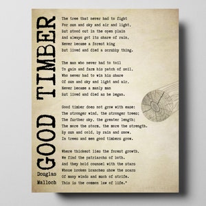 Good Timber Poem by Douglas Malloch, Printable 8X10, 11x14, 16x20 and ...