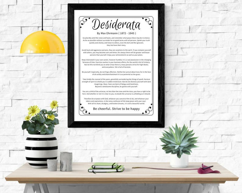 Desiderata. Full Text. Print Desiderata. Desiderata Art Print ...