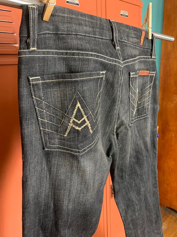 7 For All Mankind Jeans With Rhinestone Embroidered Pockets Etsy