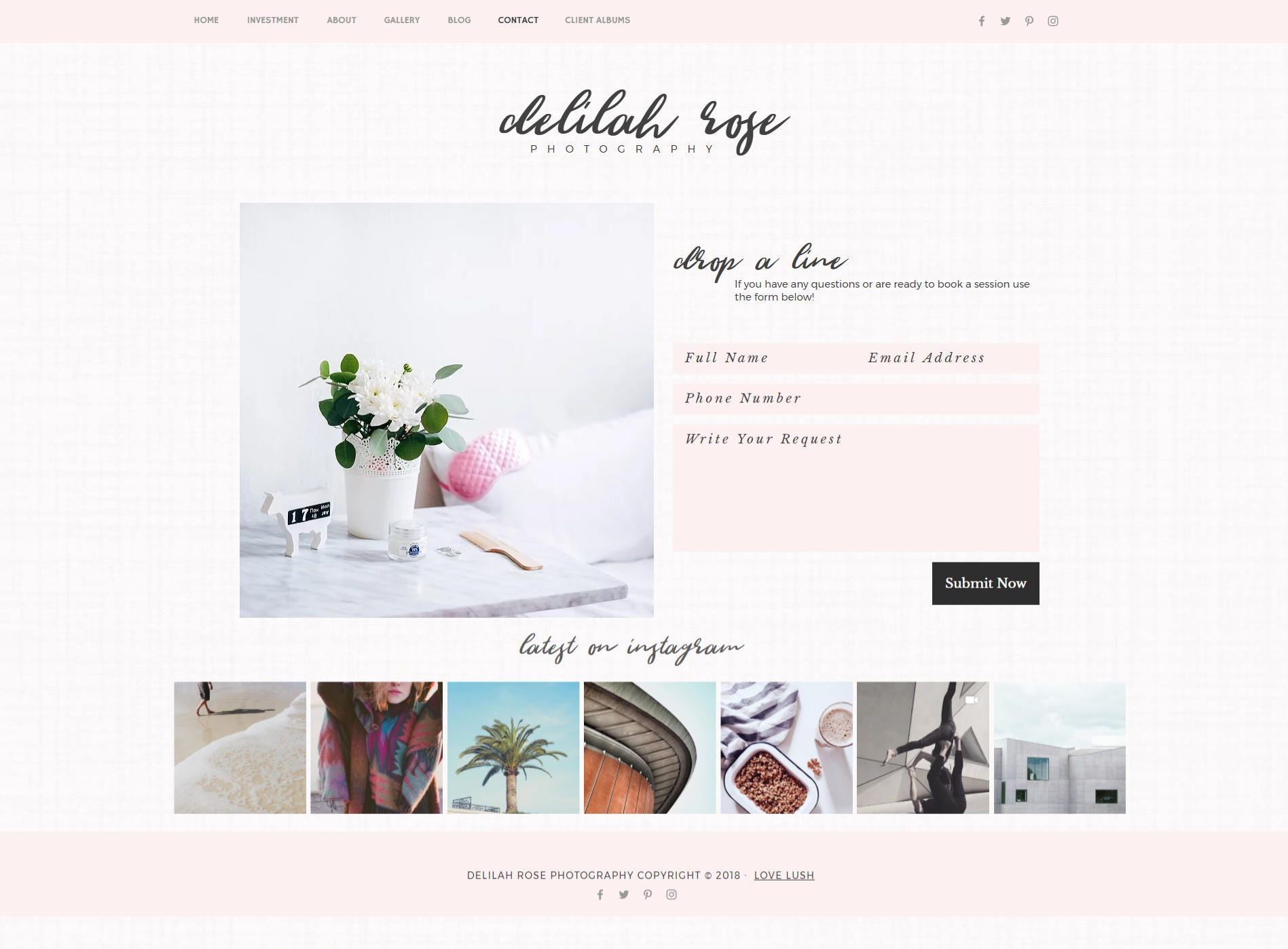 Delilah Rose Wix Template Website Responsive for Photography | Etsy