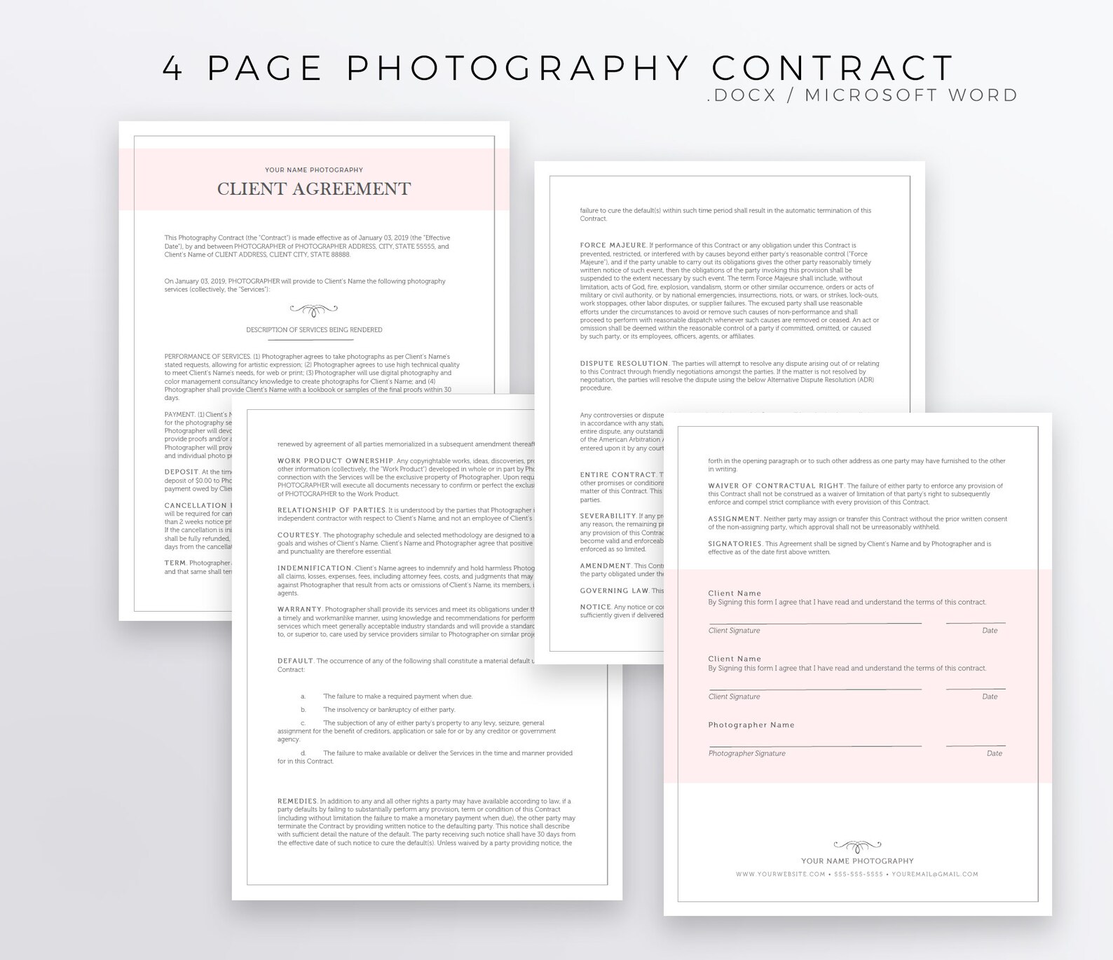 The contract should signed by both parties