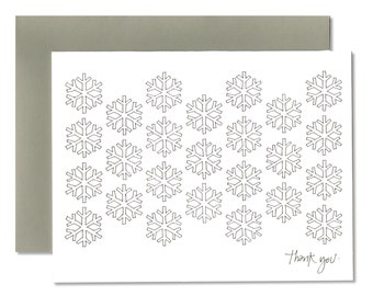 Thank You Snowflake - A2 Horizontal Winter Card (Single or Set of 5)