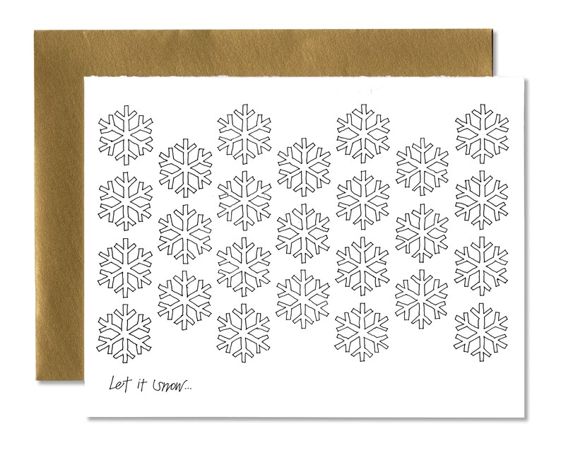 Laissez-le flocon de neige A2 Horizontal carte densemble de vacances seule ou en lot de 5 image 1