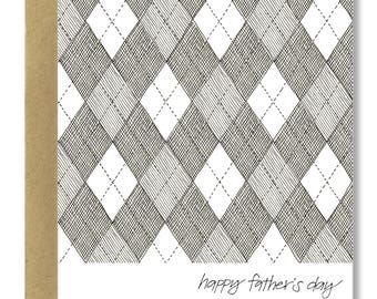 Father's Day Argyle - A2 Card (Single or Set of 5)