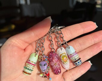 Custom Nail QR Code Keychain