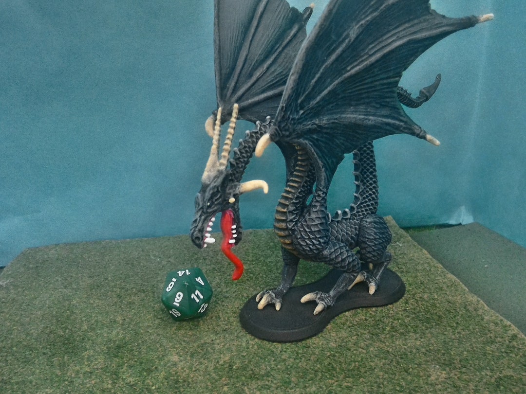 Lord Of The Print Adult Black Dragon Miniature – D&D Pathfinder RPG Tabletop Figure