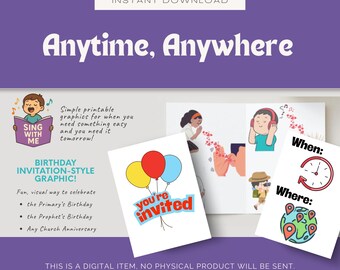 A qualquer hora, em qualquer lugar | Ajuda para cantar na escola primária _ Convite de aniversário da escola primária