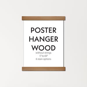 Poster Hanger Wood – Magnetic Poster Hangers without Strings – Custom Sizes – Wooden Poster Hanger Frames – Floating Poster Hangers